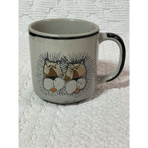 CLAY IN MIND POTTERY SAN DIEGO Lions Coffee Mug Tea Cup Hand painted Stoneware